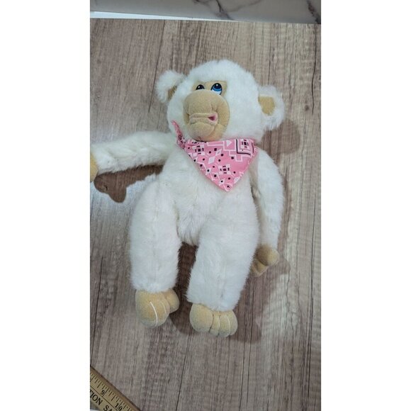 vintage Tb Trading co white Monkey gorilla plush stuffed animal toy 14"blue eyes - Picture 6 of 8